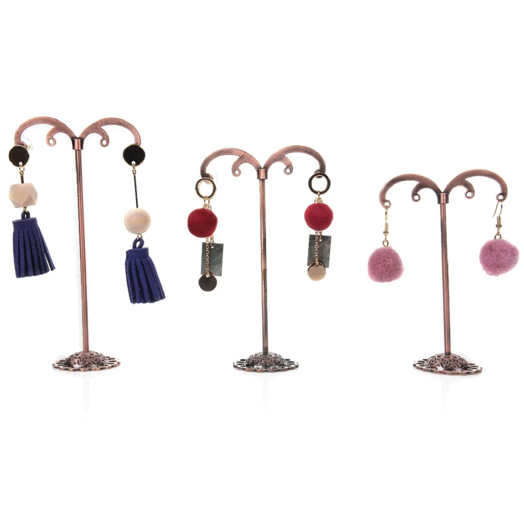 3 Pieces Different Height Earrings Display Hanger Stand Jewelry Organizer Holder