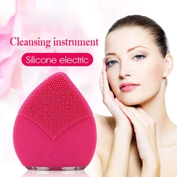 

Electric Silicone Facial Cleansing Brush Face Brush Cleanser Electric Waterproof Ultrasonic Massage Skin Deep Cleaning Device