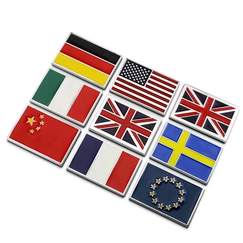 

Noizzy Sweden Italy UK United Nations Jack National Flag Union France Metal Germany Badge Car Sticker Auto China Emblem Styling