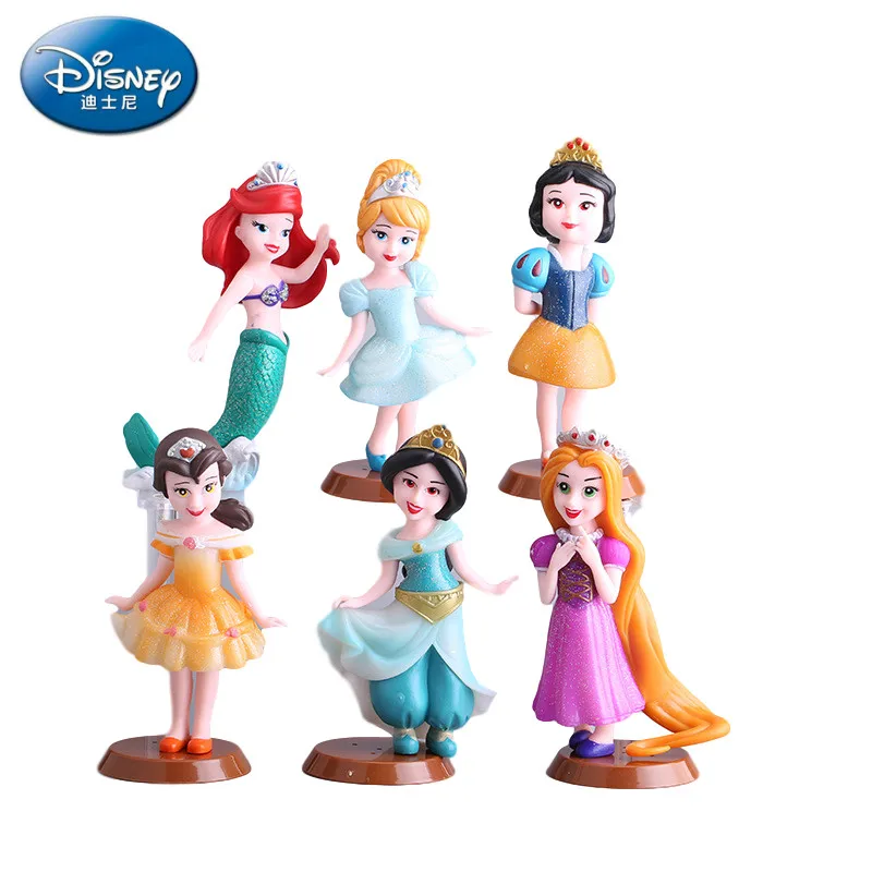 6 шт./компл. Принцессы Диснея Белоснежка Русалочка Белль принцесса со стразами