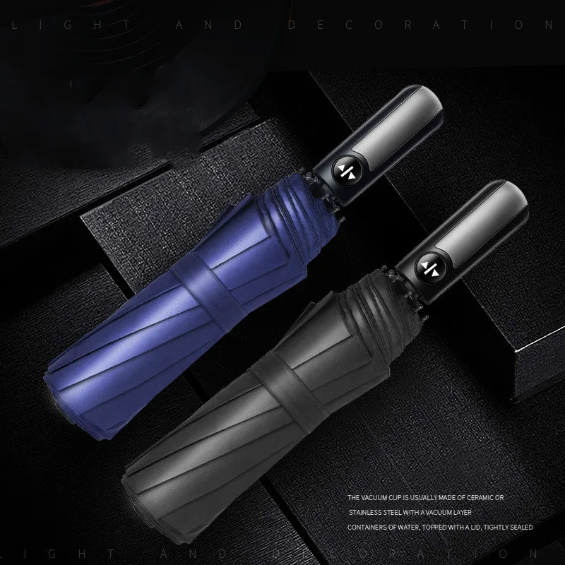 

10 Ribs Automatic Umbrella Men's Folding Windproof Umbrella Sun Protection UV Ray Block Rain Women's Umbrellas Male Gift