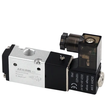 

Válvula Solenoide de 3 vías 3V110-06 12V 1/8 "válvula de Control de solenoide de aire neumático cuerpo de aluminio