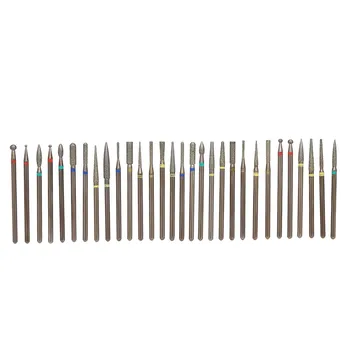 

30pcs Nail Drill Bits Cuticle Cleaner Tungsten Steel Rotary Polishing File Grinding Heads Manicure Pedicure Nail Salon Tools