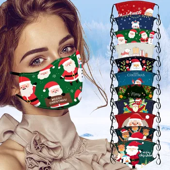 

1 Pc Adult Christmas Print Facemask Mascarillas Washable Reusable Breathable Cloth Mask Protector Dust-proof Windproof Maks Se6