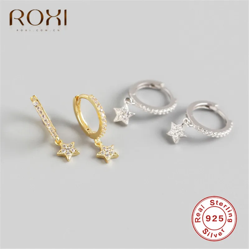 Женские серьги-гвоздики в Корейском стиле ROXI из стерлингового серебра 925 пробы с