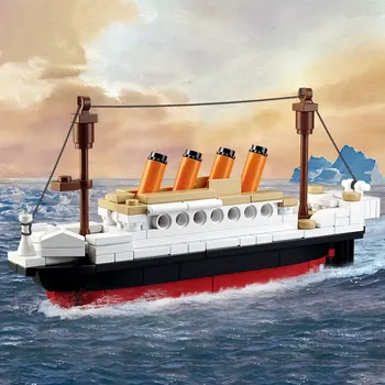 

Diy 194Pcs City Titanic-ed Ship Boat Model Building Blocks Sets Figures Technic Creator Bricks Educational Toys for Children