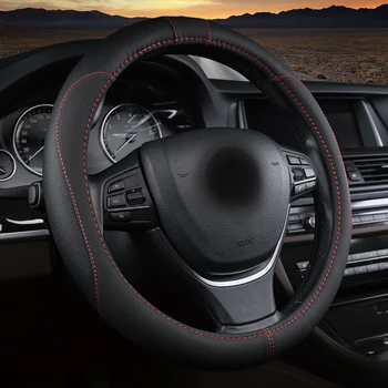 

WLMWL Car Steering Wheel Cover 100% Fit All 36.5Cm-38.5Cm Car Model Anti-Slip Sport Leather Car-Styling Car Interior Accessories