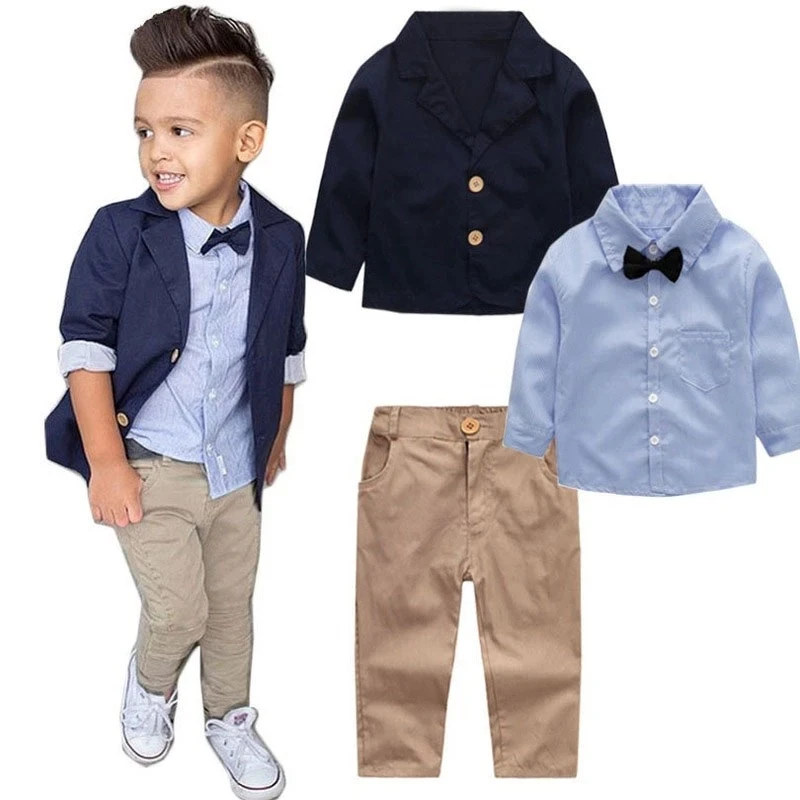 Ensemble de Vêtements pour Bébé Garçon de 2, 3, 4, 5, 6, 7 et 8 ans, Tenue de Rentrée Sв, Printemps et Automne, 3 Pièces