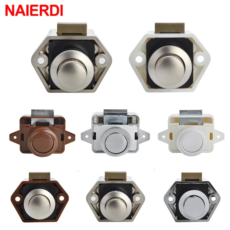 10pcs Naierdi Camper Car Push Lock 20mm/26mm Rv Caravan Boat Motor Home