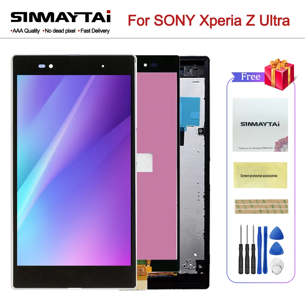 6 44 ''оригинальный XL39h LCD для SONY Xperia Z Ультра дисплей сенсорный экран дигитайзер