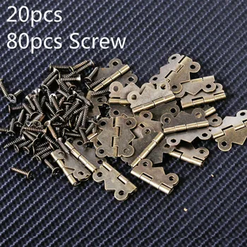 

20pcs hinge with screw butterfly butt iron hinge 20x17mm, antique bronze vintage wooden jewelry box wine box