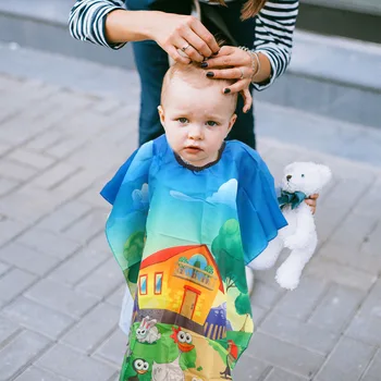 

1Pc Hairdressing Tool Haircut Cape Cartoon Hair Styling Cape Apron Cloak Shawl Perfect for Boys Girls (Blue)