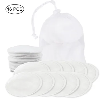 

4/8/10/16Pcs Make up Reusable Cotton Pads Facial Remover Three layer Wipe Pads Nail Art Cleaning Pads Washable with Laundry Bag