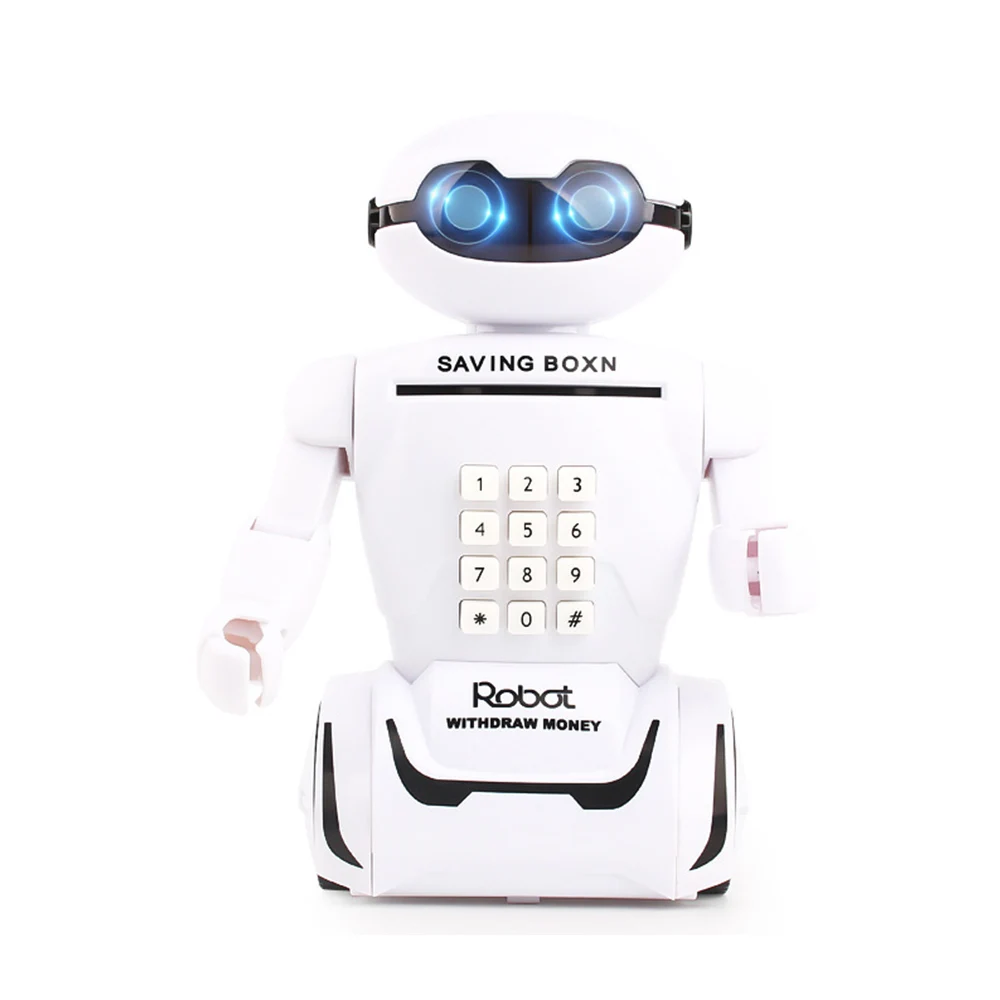  Electronic Piggy Bank Safe Cash Box Robot Music Saving Money Box Coin Bank Desk Lamp For Children P