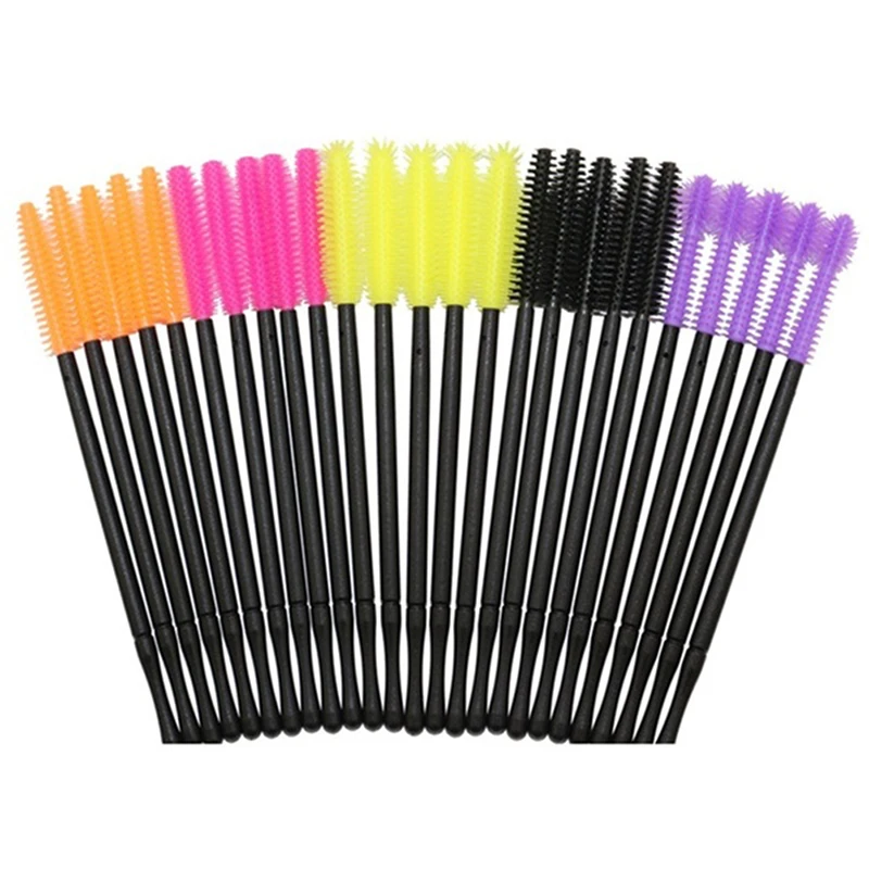 NEW 50Pcs Eyelash Brush Disposable Silicone Gel Mascara Wands Eye Lashes Extension Comb Tool Pro Beauty Makeup Tool For Women