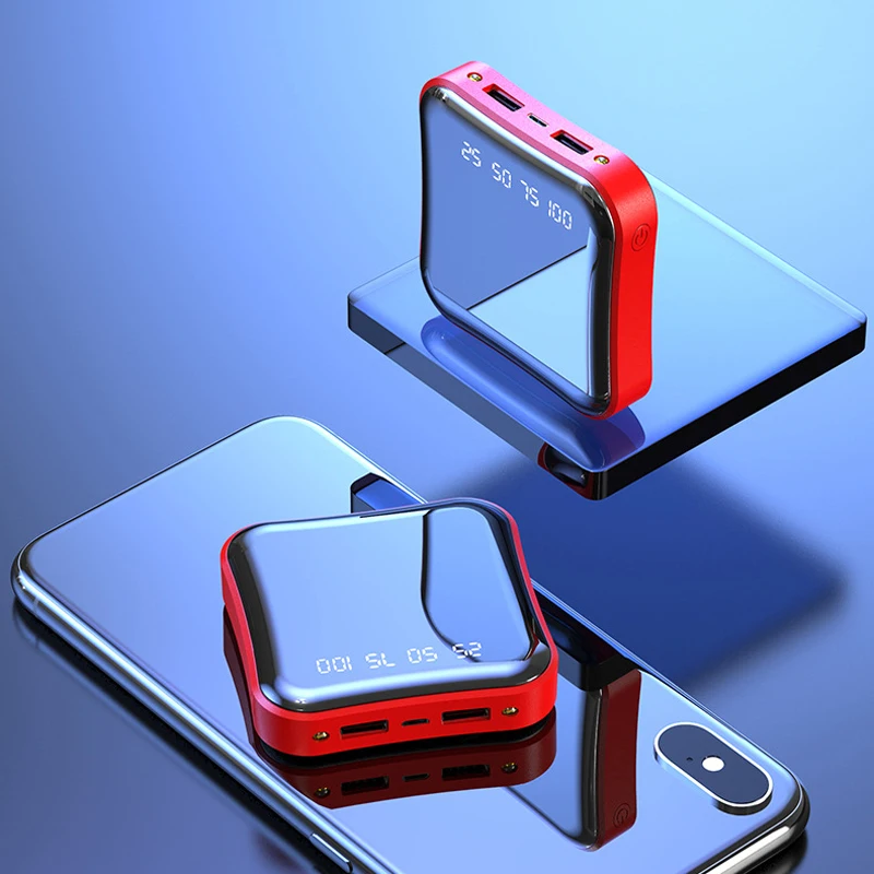 Mini banco de energía de 30000mAh, cargador de batería externo portátil con pantalla LED, 2USB, Banco de energía móvil de alta capacidad para teléfono - Imagen 4