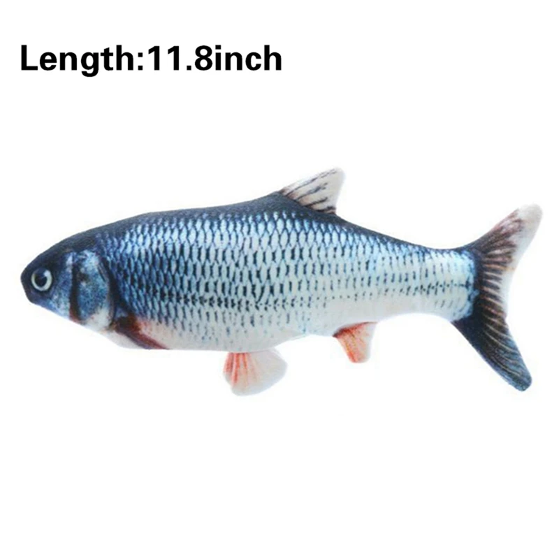 30CM Cat Toy Fish USB Electric Charging Simulation Dancing Jumping Moving Floppy Fish Cat Toy Electronic Fish For Cats Toys