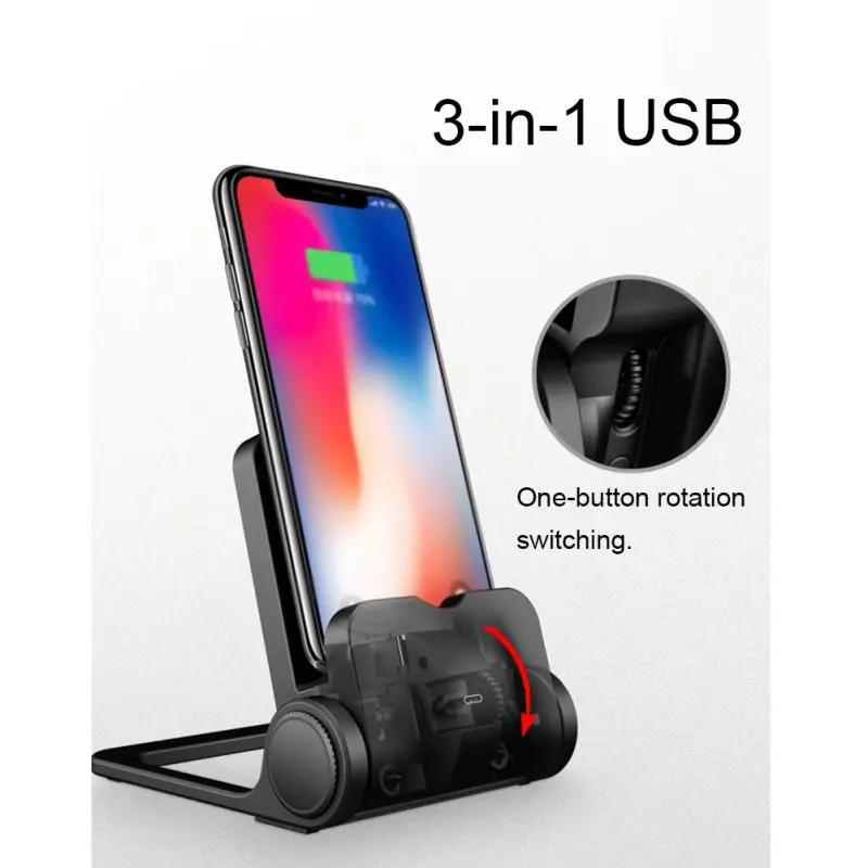 Держатель для телефона Подставка для зарядки для IPhone Micro-usb type-C стабильная Колыбель Док-станция Высокое качество пластик силикон для стабильного