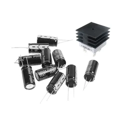 Fashion1 Pcs 50A 1000V Metal Case Bridge Rectifier With Heatsink & 10 Pcs 16Mm X 30Mm 6800UF 25V Polarized Radial Electrolytic C
