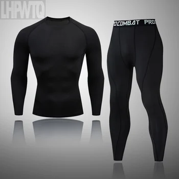 

New Men Thermal Underwear Sets Compression Fleece Sweat Quick Drying Men Thermo Underwear Clothing Long Johns
