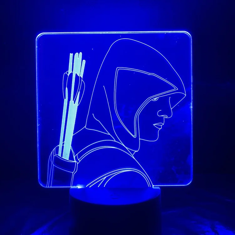 Marvel Мстители светодиодный 3d-ночник стрела 7 цветов меняющая лампа украшение комнаты фигурка игрушка для Рождественский подарок