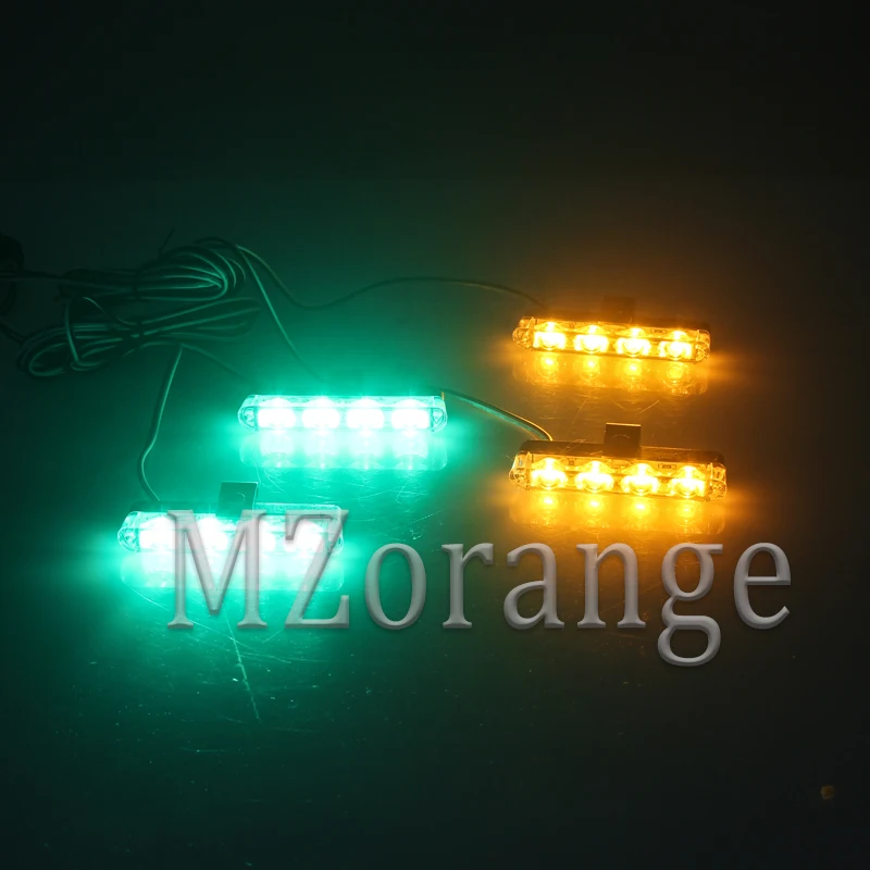 yellow green 4x4 светодиодный DC 12 В стробоскоп Предупреждение ющий светильник полицейский светильник мигающий пожарный светильник s скорая помощь белый желтый красный синий CarTruck светильник Дневной светильник - Цвет: yellow green