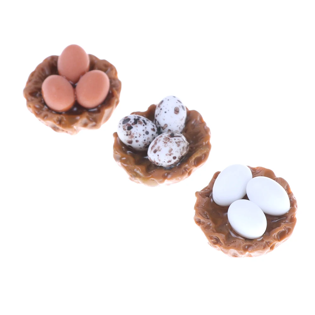 

2Pcs/lot Resin MINI Dollhouse Miniature A Basket Of Eggs Mini Furniture Accessories Miniature Egg Storage Baskets