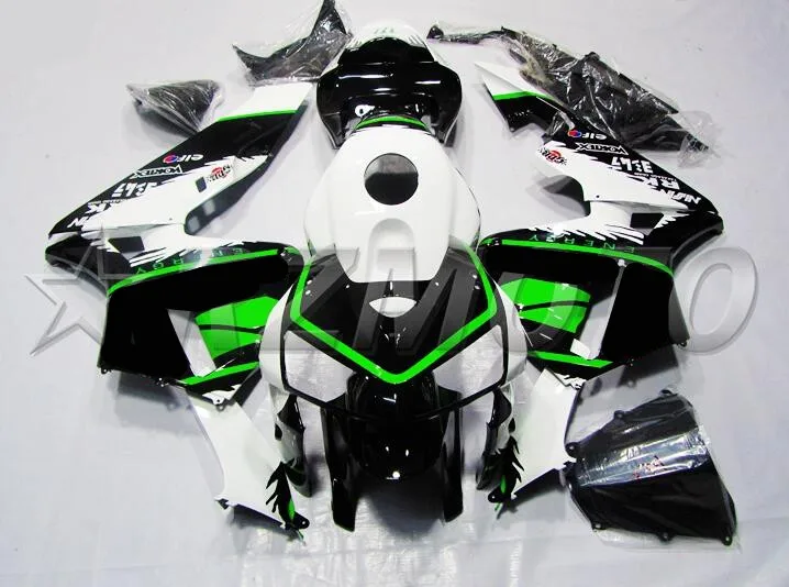 Литьевая форма) ABS мотоцикл полный обтекатель комплект подходит для Honda CBR600RR 05 06 F5 2005 2006 Обтекатели Черный Белый Зеленый
