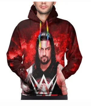 

2019 New Fashion Hoody Men Hoodies Sweatshirts 3D Printed Wrestling Sportswear Coats Jackets Cotton Plus Fleece