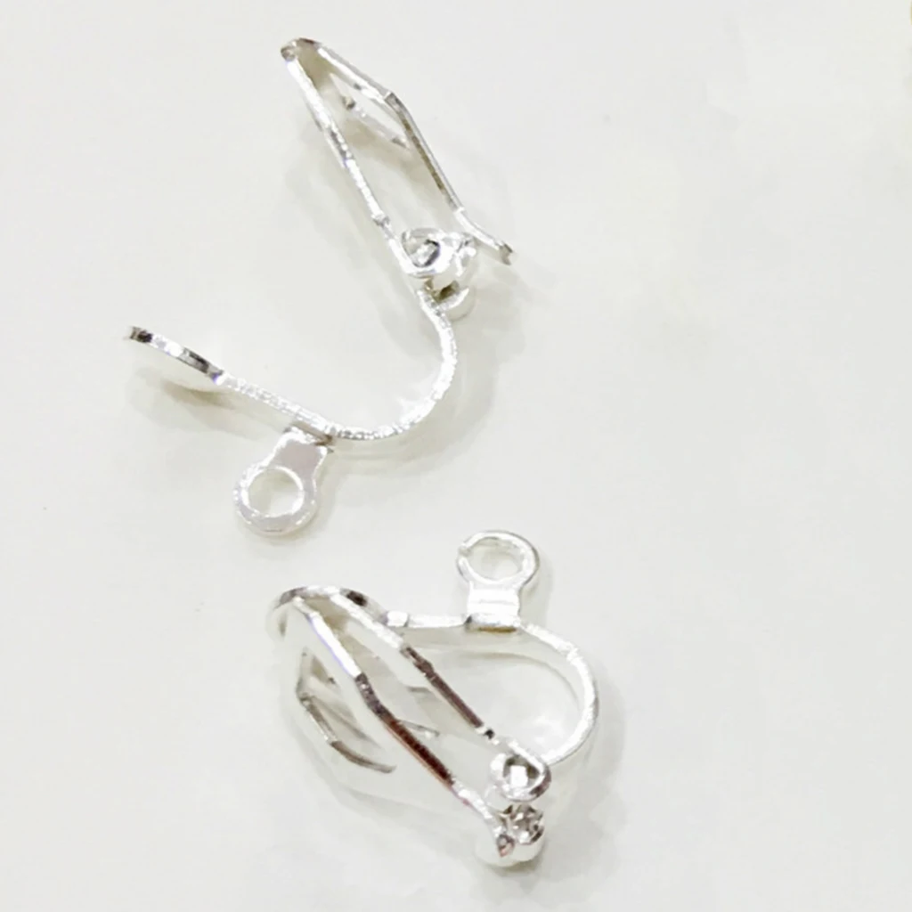 50pcs Silver Earrings Parts Clip On Earrings Findings For Jewelry Accessory