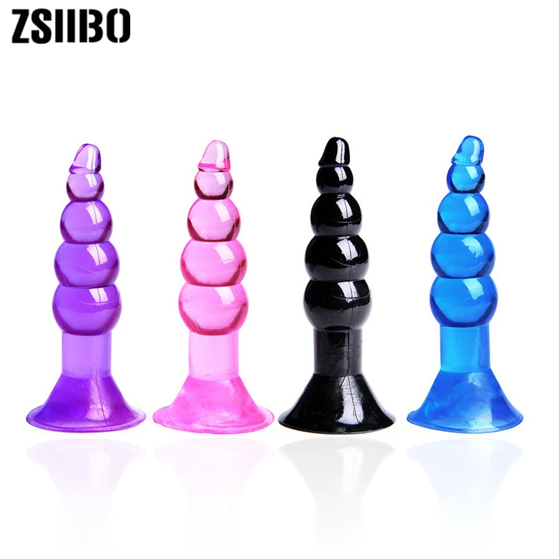 Silicone Anal Dildo No Vibrator Sex Toy Sucker Bead Anal Plug G Spot Butt Plug Masturbation Anal Sex Toys For Women