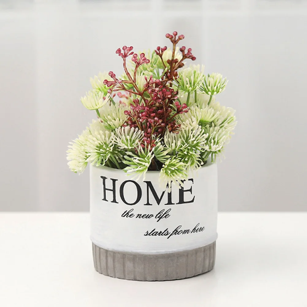 

Gift Garden Flower Potted Indoor Vivid Artificial Plant Simulation Decorations Wedding Home Desk Office Easy Care Party
