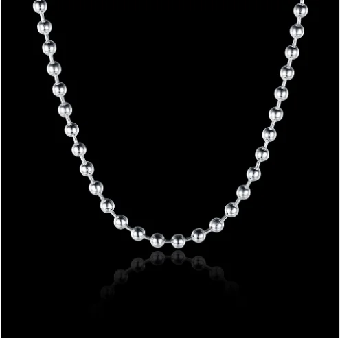 1mm Ball Черная пятница, Стерлинговое Серебро S925, 925, 1 мм, звеньевая цепочка, аксессуар для женщин, 16, 18 дюймов, бусины rolo, волнистая коробка, змея, звезда, Италия - Цвет камня: 1mm Ball