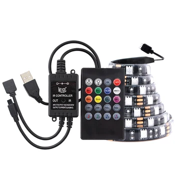 

RGB USB 5V Led Strip PC RGB 5050 Waterproof USB Led Light Strip 5V Diode Tape Lamp TV Backlight With Music controller
