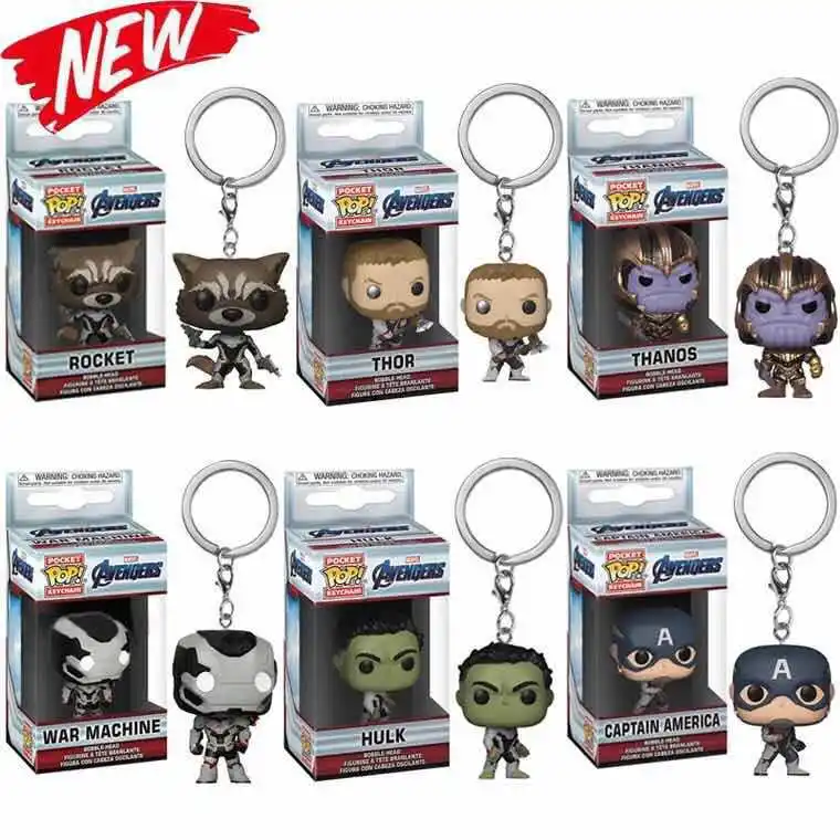

2019Q version of the Avengers 4 hand to do the US captain Iron Man Keychain Marvel Keychain Hulk villain gift
