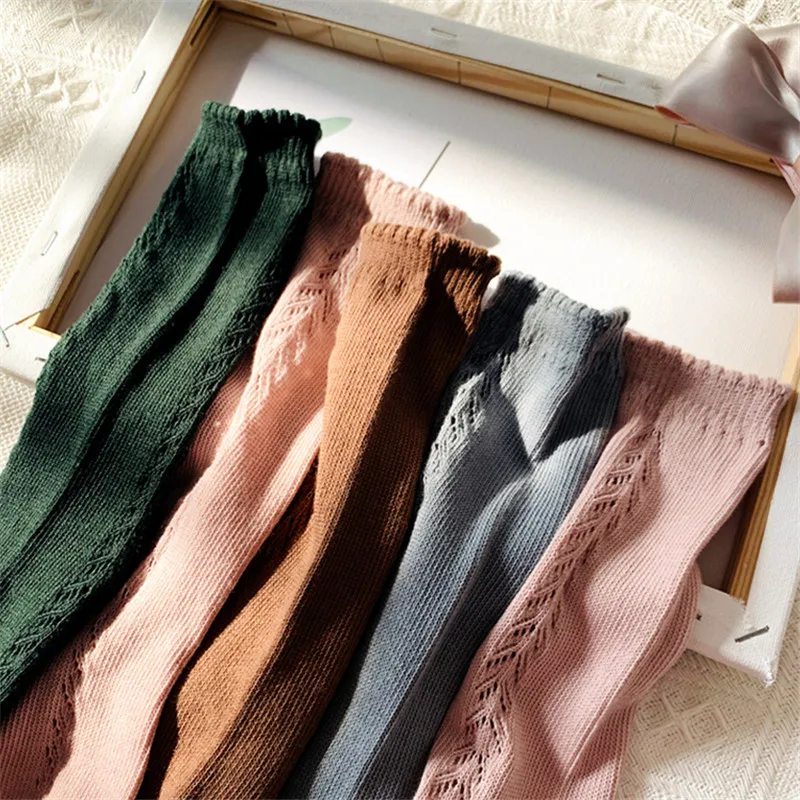 Soft Cute Kids Knee High Socks Baby Boys Girls Cotton Mesh Breathable Soft Socks Newborn Infant Long Socks Suit For 0-8 Years