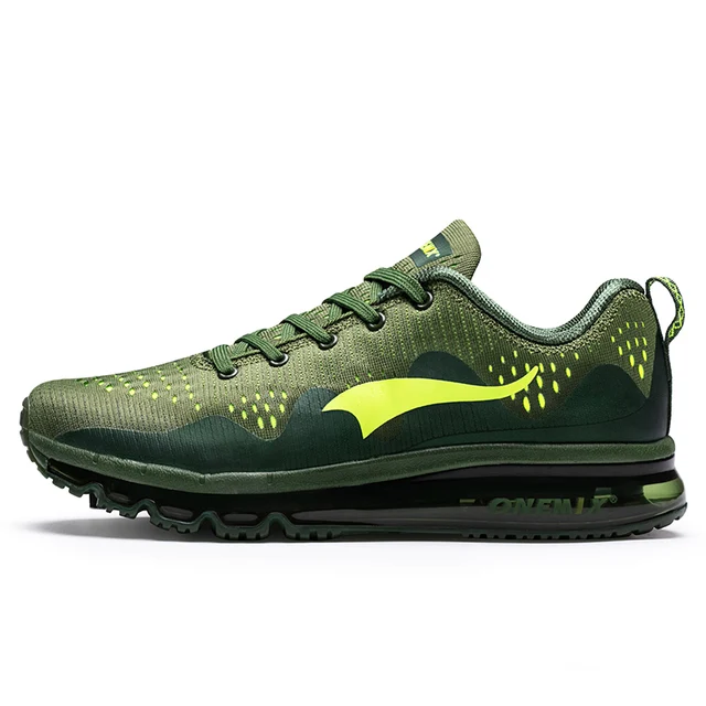 ONEMIX New 2021 Original Brand Men's Running Shoes Outdoor Breathable Mesh Sneaker Athletic Sports Shoes Black White Sneakers Olive green