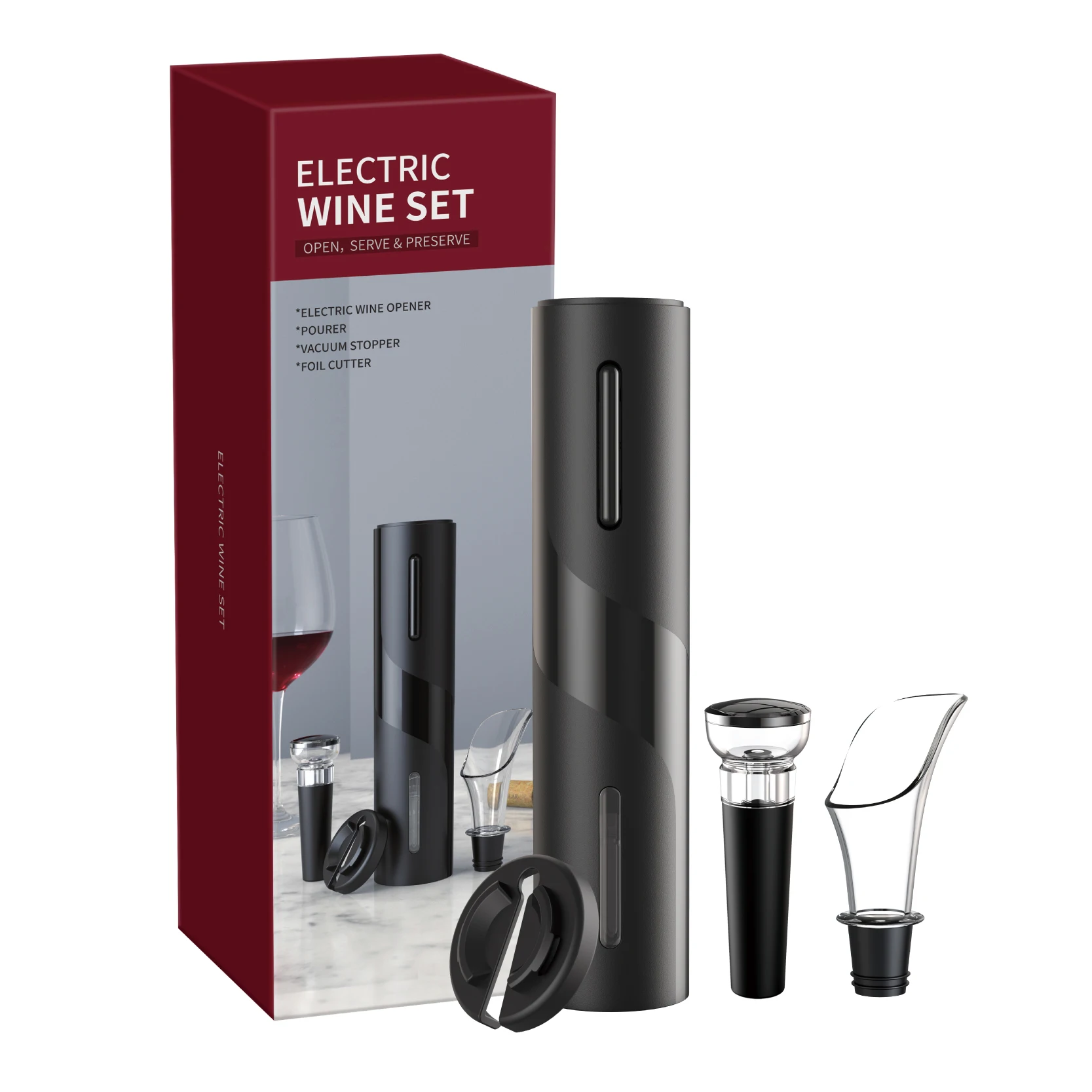 Auvir Electric Wine Opener Gift Set Automatic Wedding Party Supplies Red Bottle | Дом и сад