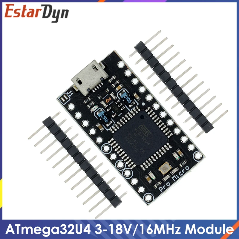 Pro Micro ATmega32U4 3 в-18 в/16 МГц модуль с Загрузчиком черный контроллер ATMega32U4 Mini leonardo для