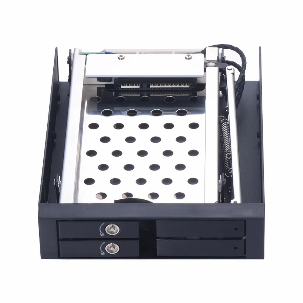 Black Uneatop ST2520 2-Bay 2," Алюминиевый Чехол SATA HDD внутренний корпус с черной дверью - Цвет: Black