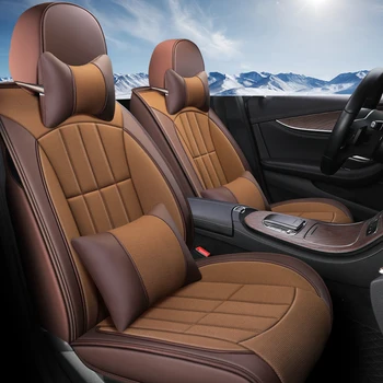 

Eco-leather auto seats covers PU Leather flax fiber Car Seat Covers for chevrolet cruze audi a4 b8 golf 4 honda civic