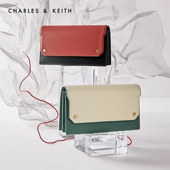 

CHARLES＆KEITH New Arrival for Autumn 2020CK6-10770444Women Shoudler Bag fashion Hand Bag Flip-open Color Matching Wallet