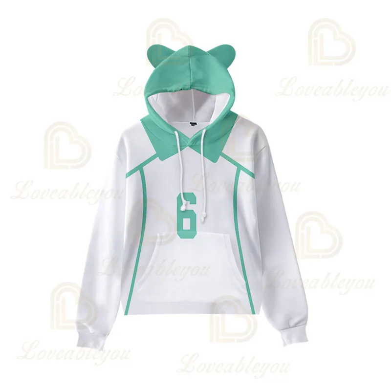 

Hoodie Sweatshirt Japan Anime Unisex 3d Anime Haikyuu Cosplay Female Costume Volleybal Club Casual Kids Hoody