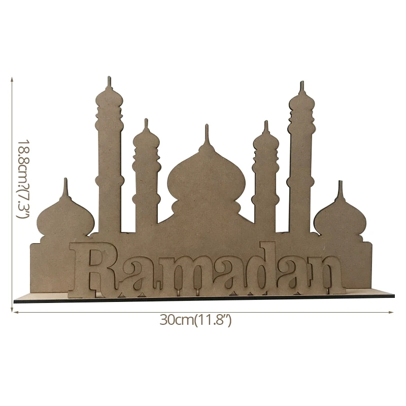 Eid Mubarak Декор Рамадан деревянная отделка для дома Рамадан Kareem деревянные висячие украшения исламский мусульманский Декор поставки