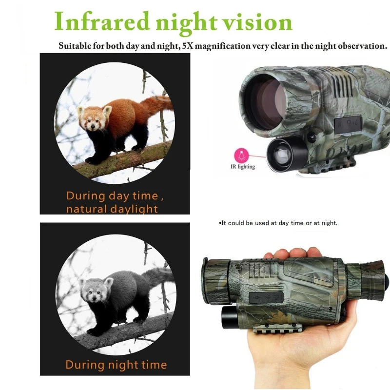 

Infrared Digital Night Vision Monoculars hd photo Full Dark 5X40 400M monocular telescope For Hunting Observe