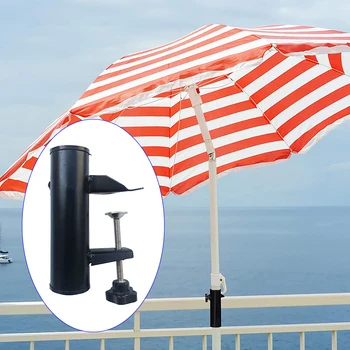 

Portable Parasol Holder Metal Umbrella Holder for Square Balcony Railing Pole Size 19-38mm Protection Fixed Clip