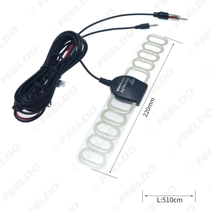 1Set Car 2IN1 TV/FM TV Antenna Radio Antenna With Amplifier Booster #FD-892