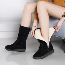 SWONCO/зимняя повседневная обувь до середины икры; женские зимние ботинки; Новинка года; женская повседневная обувь; бархатные зимние ботинки на меху; теплые ботинки; размер 40