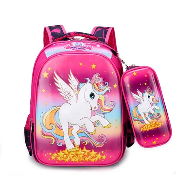 

Disney New Children Princess School Bag Boys Girls Unicorn Cartoon Kindergarten Schoolbags Kids Orthopedic Backpacks