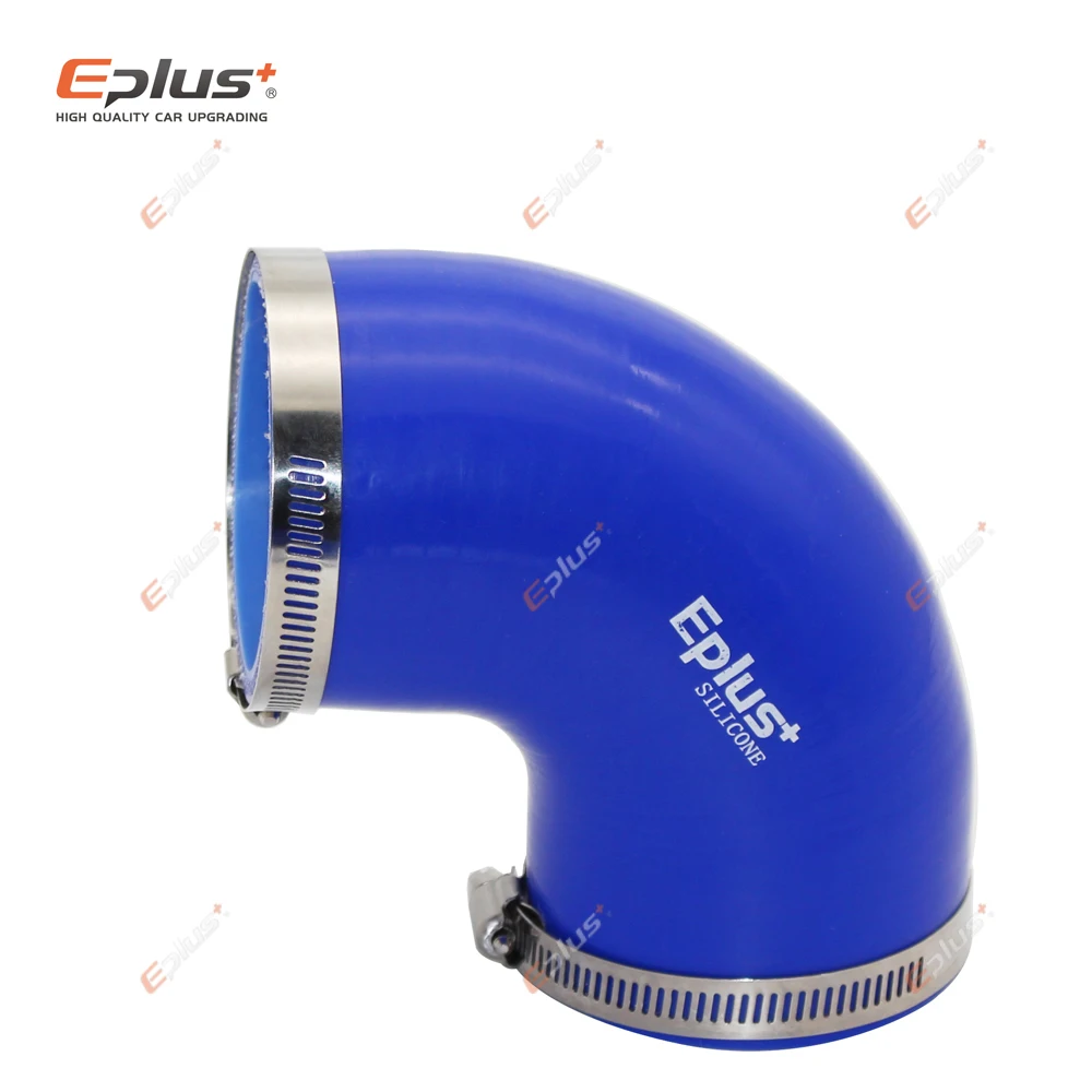 Silicone Hose Connector EPLUS Universal Silicone Tubing 90 Degrees Car Intercooler Turbo Intake Pipe Coupler Blue Multi Size